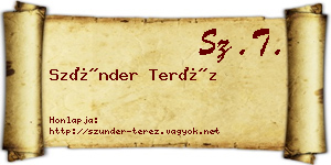 Szünder Teréz névjegykártya